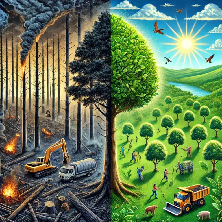 Deforestation and reforestation