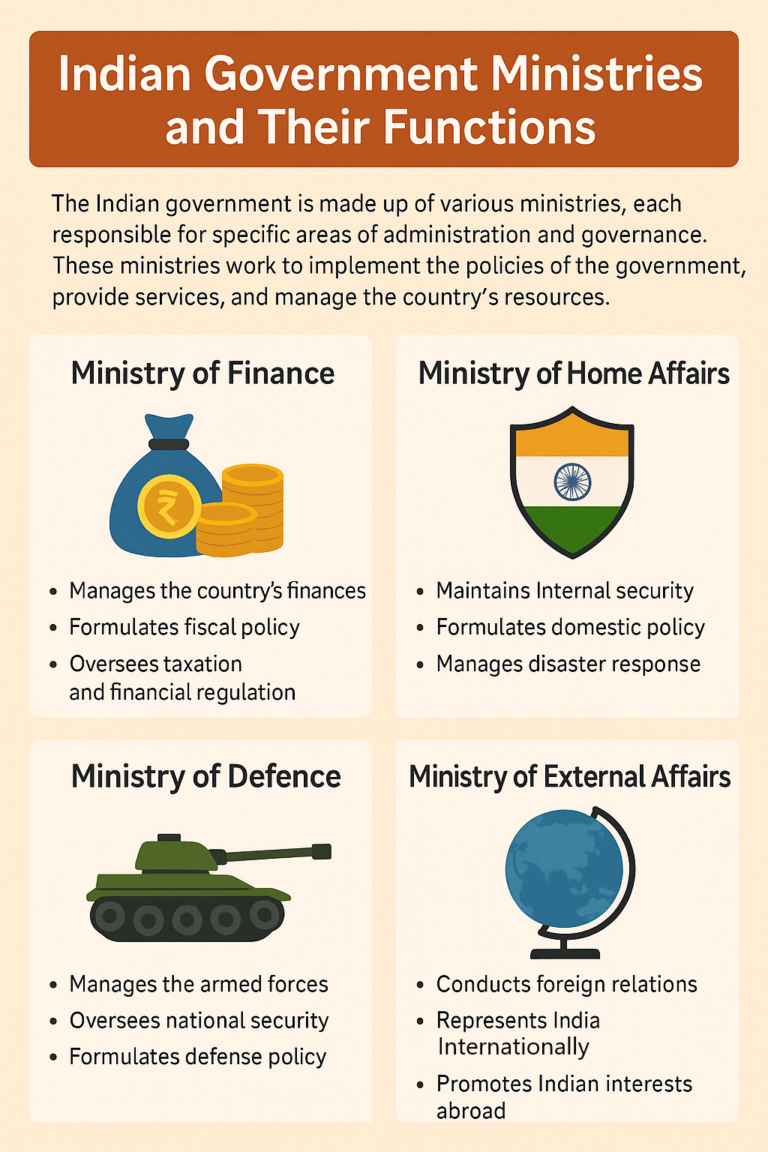 Indian Government Ministries and Their Functions 