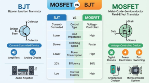 MOSFET vs BJT: Key Differences, Working and Applications