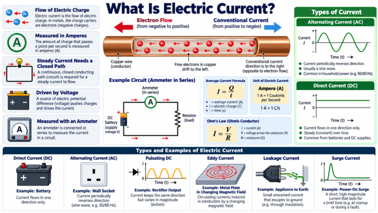 What Is Electric Current? Definition, Formula, and Types