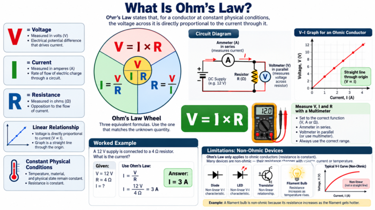 What Is Ohm’s Law? Formula, Examples, and Limitations